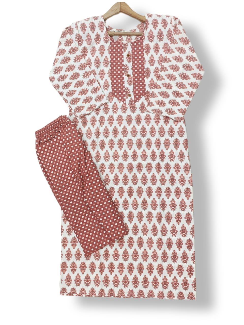 PRINTED COTTON KURTI PANT SET